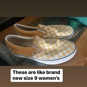Yellow checkered vans !